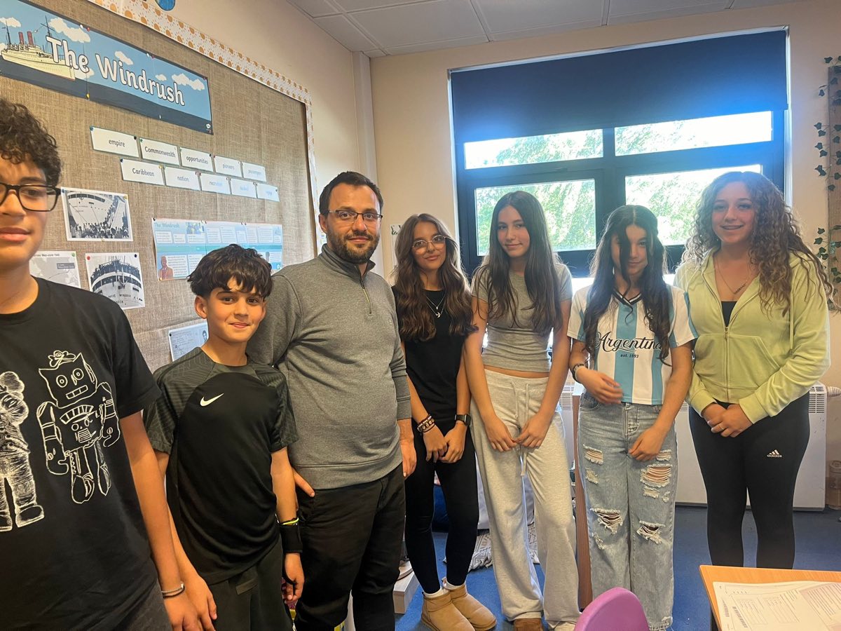 Our GCSE 1B class with their teacher