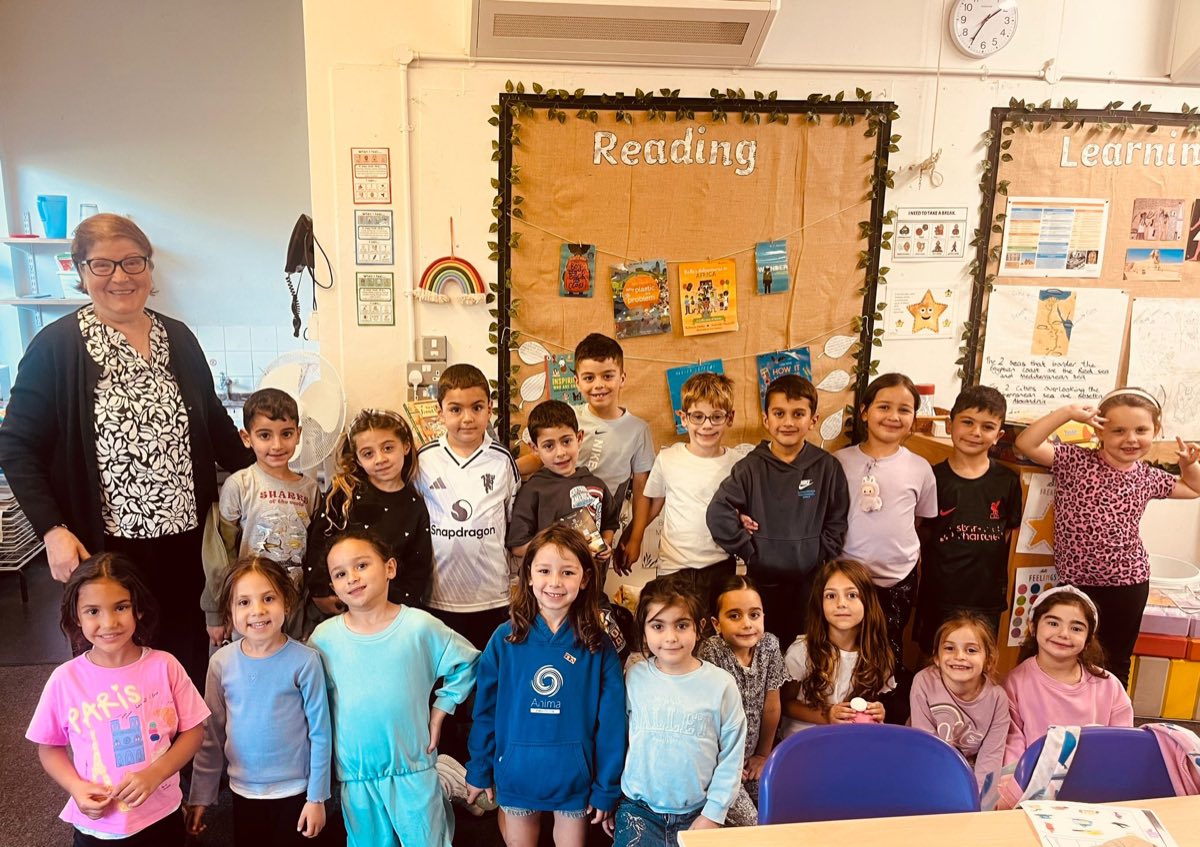 Our Nursery and Reception class with their teacher