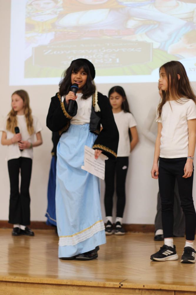 Children performing in our 25th of March play