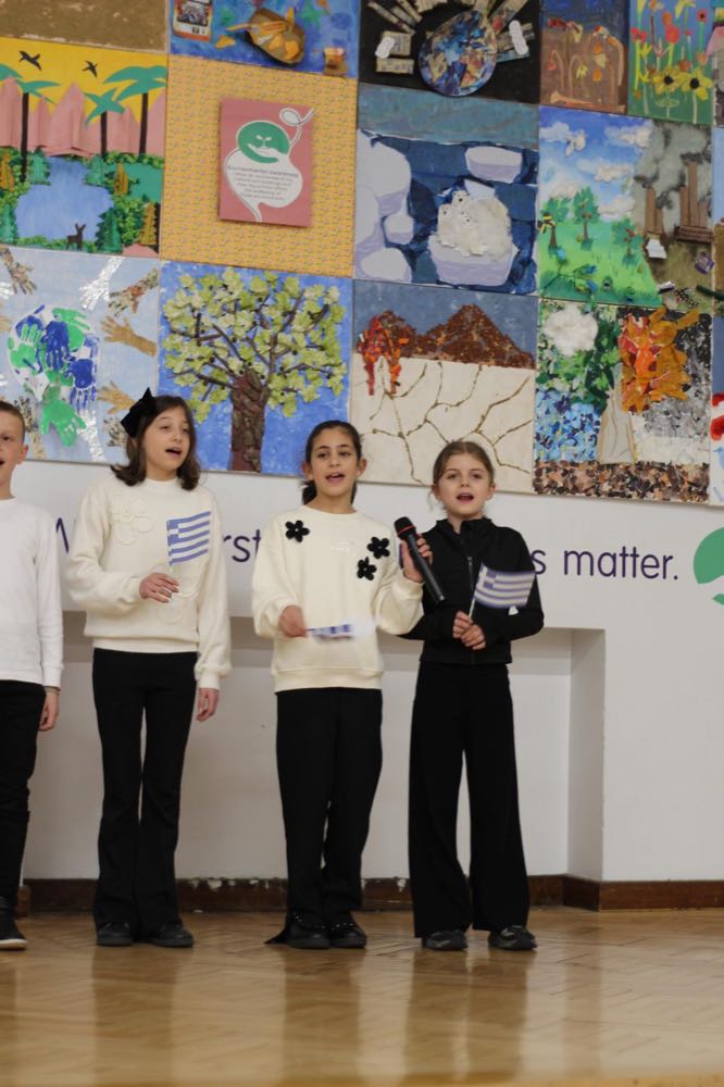 Children performing in our 25th of March play