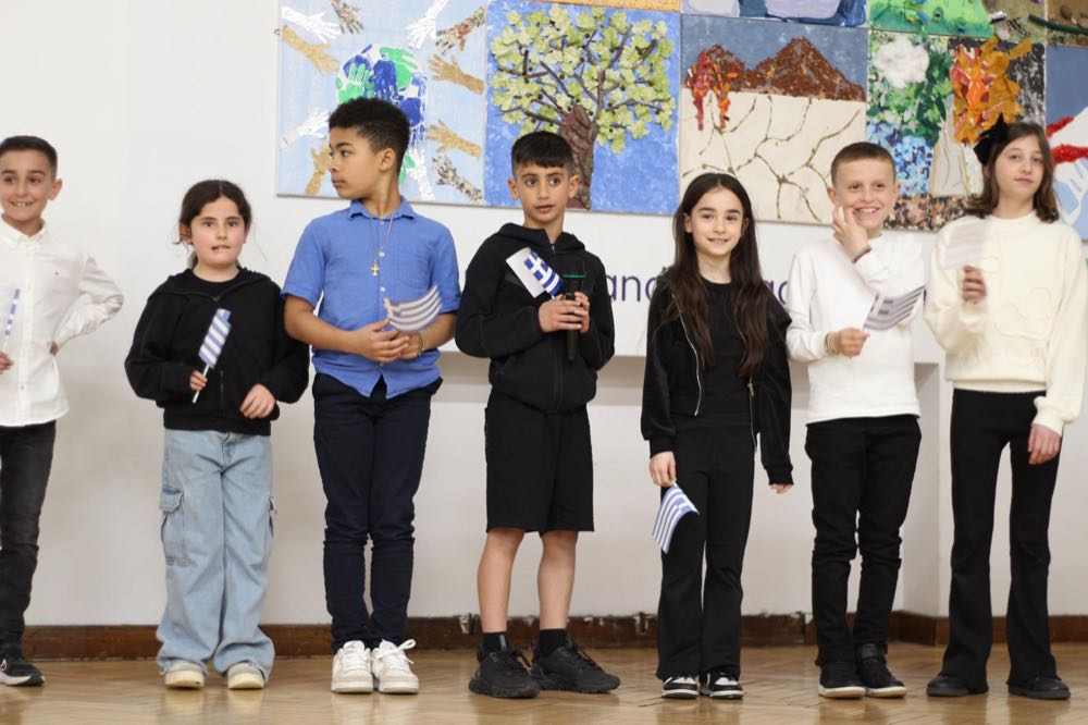 Children performing in our 25th of March play