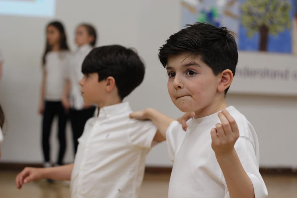 Children performing in our 25th of March play